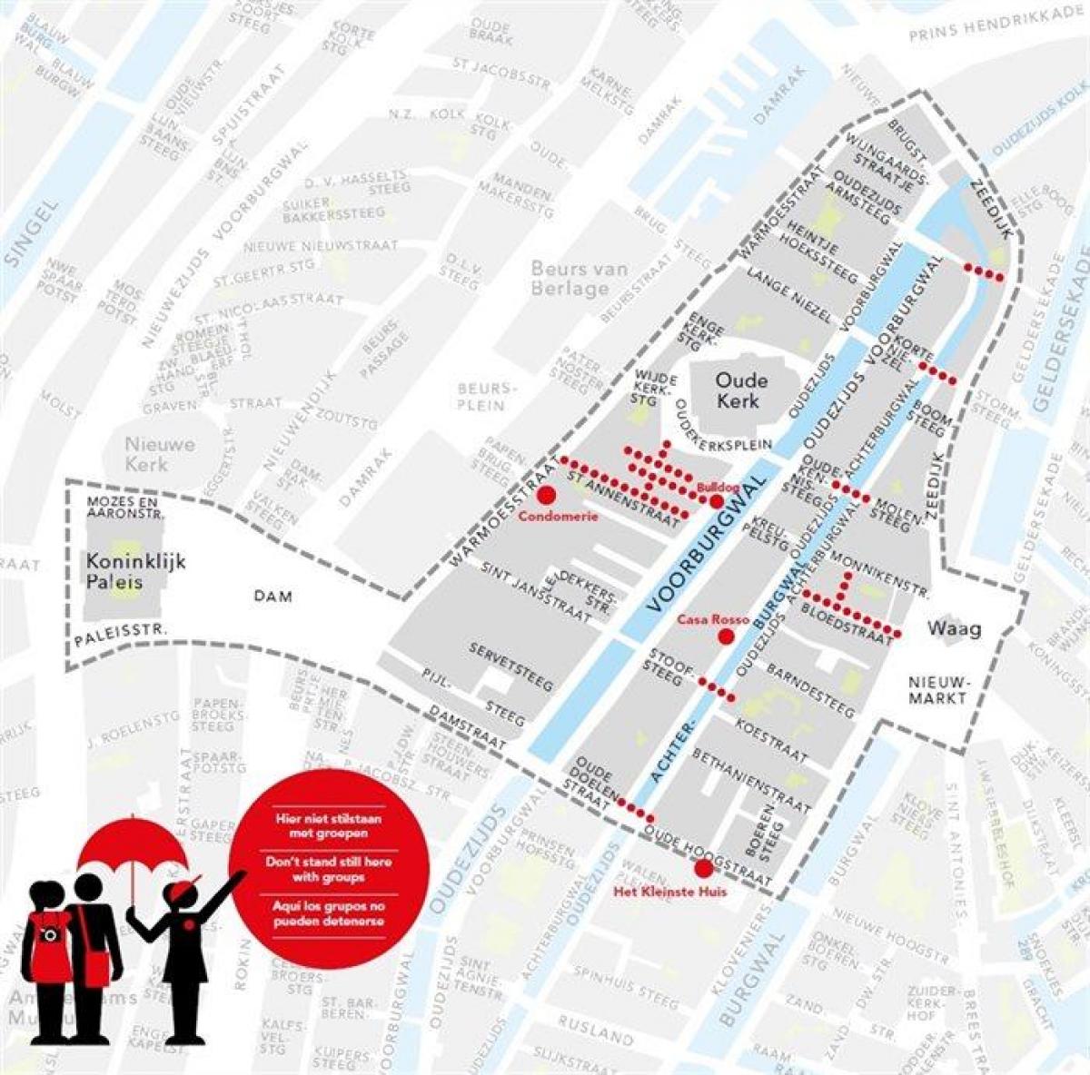 карта Амстердама красно