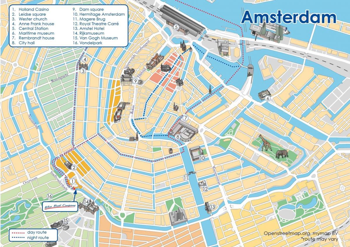 Амстердам кольцевой карте канал 