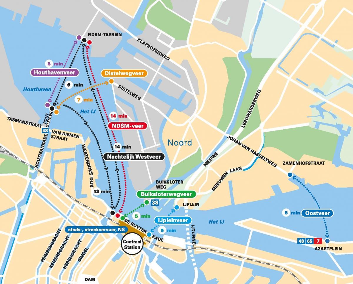 карта Амстердама на пароме
