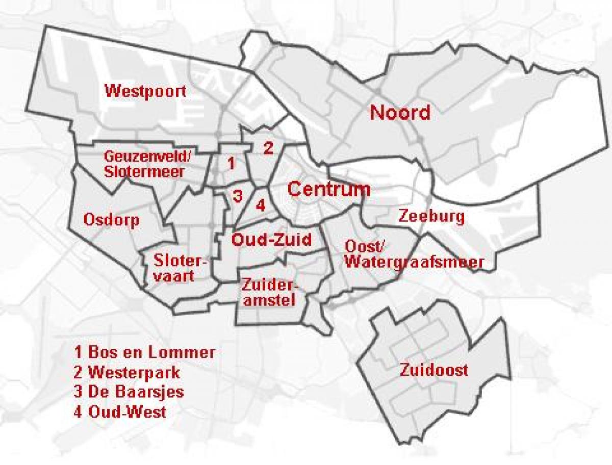 кварталы в Амстердаме карте