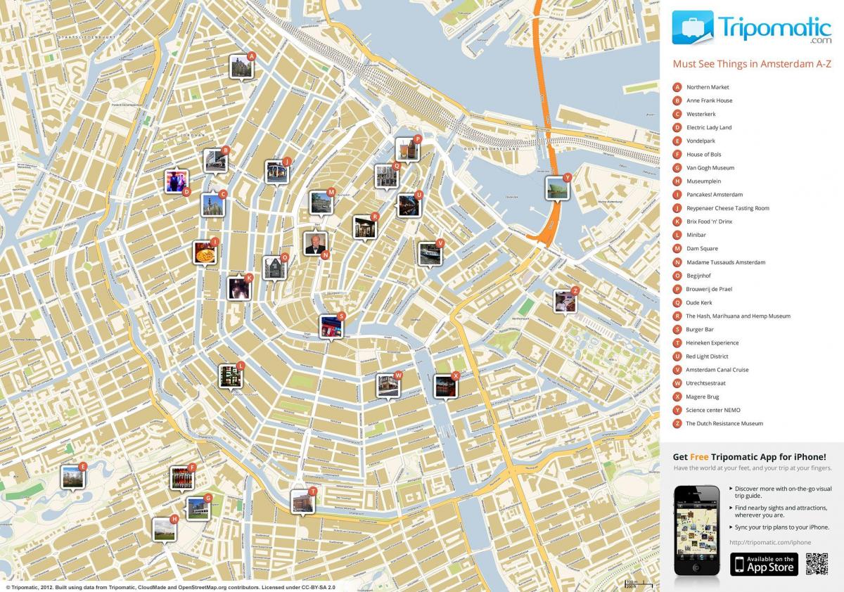 карта Амстердама вещей, чтобы сделать