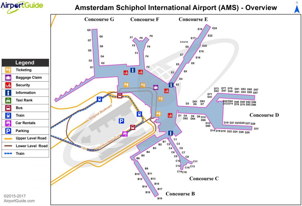 Амстердам аэропорт на карте