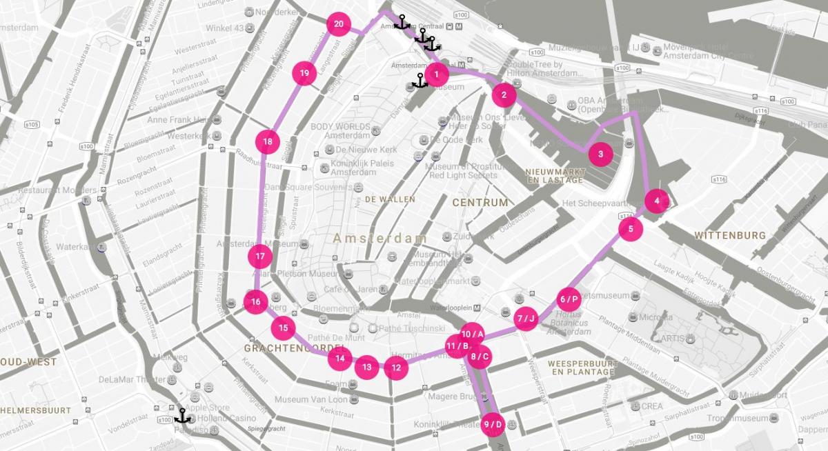карта фестиваля света в Амстердаме 