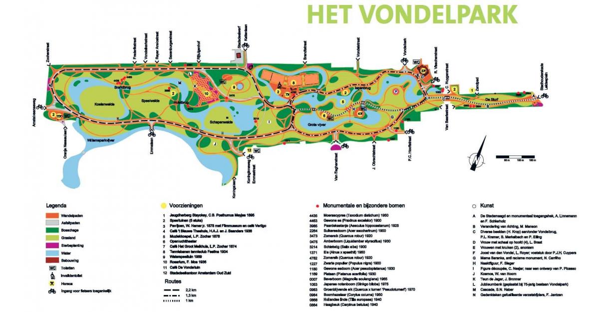 карта вондела Амстердам