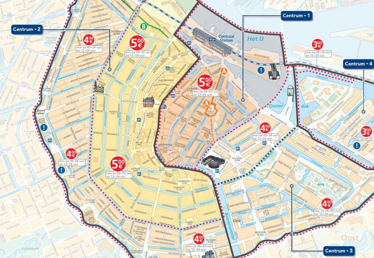 Амстердам парковочных зон на карте