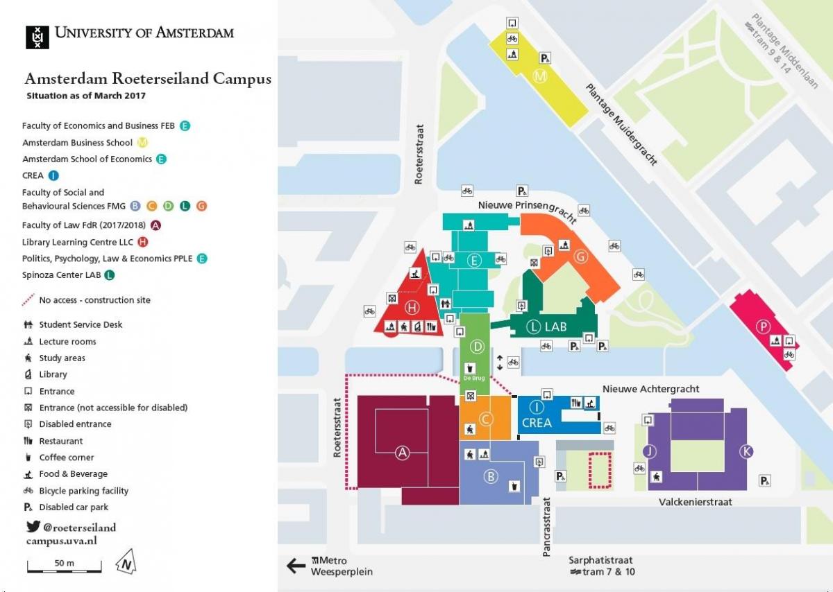 карта университета Амстердама