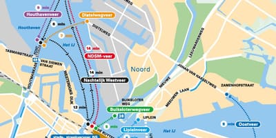Карта Амстердама на пароме