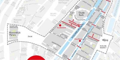 Карта Амстердама красно