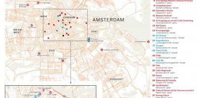 Карта ночной жизни Амстердама 