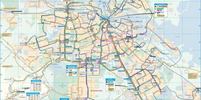Карта Амстердама на общественном транспорте
