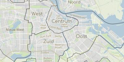 Карта Амстердама показывая районов