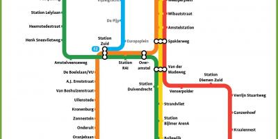 Карта метро Амстердама 