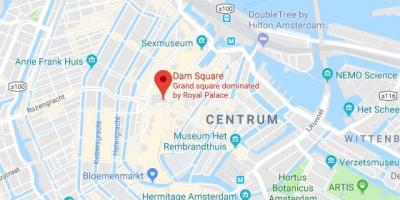 Карта площадь дам Амстердам 